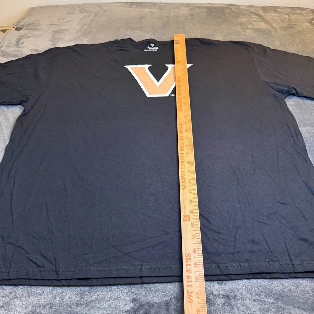 Fanatics Black Vanderbilt Commodores V Logo T Shirt‎ Short Sleeve Mens 3XL XXXL